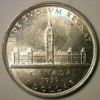 1939 Silver Dollar Canada Commemorative Coin Royal Visit Parliament Building Ms photo