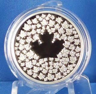 2013 $3 Maple Leaf Impression 99.  99% Pure Silver Proof Coin,  100+ Maple Leaves photo