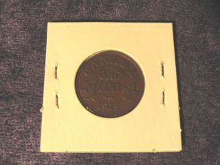 Canada 1929 George V Cent Antique Bronze Copper Penny Coin - Flip photo