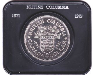 1971 Canadian Dollar British Columbia Nickel Unc With Case photo