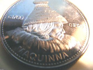 British Columbia Nootka Dollar 1760 - 1825 Chief Maquinnia photo