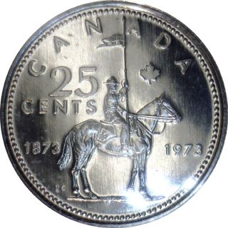 25 Cent Canada 1973 Graded By Iccs Pl - 66 Large Bust photo