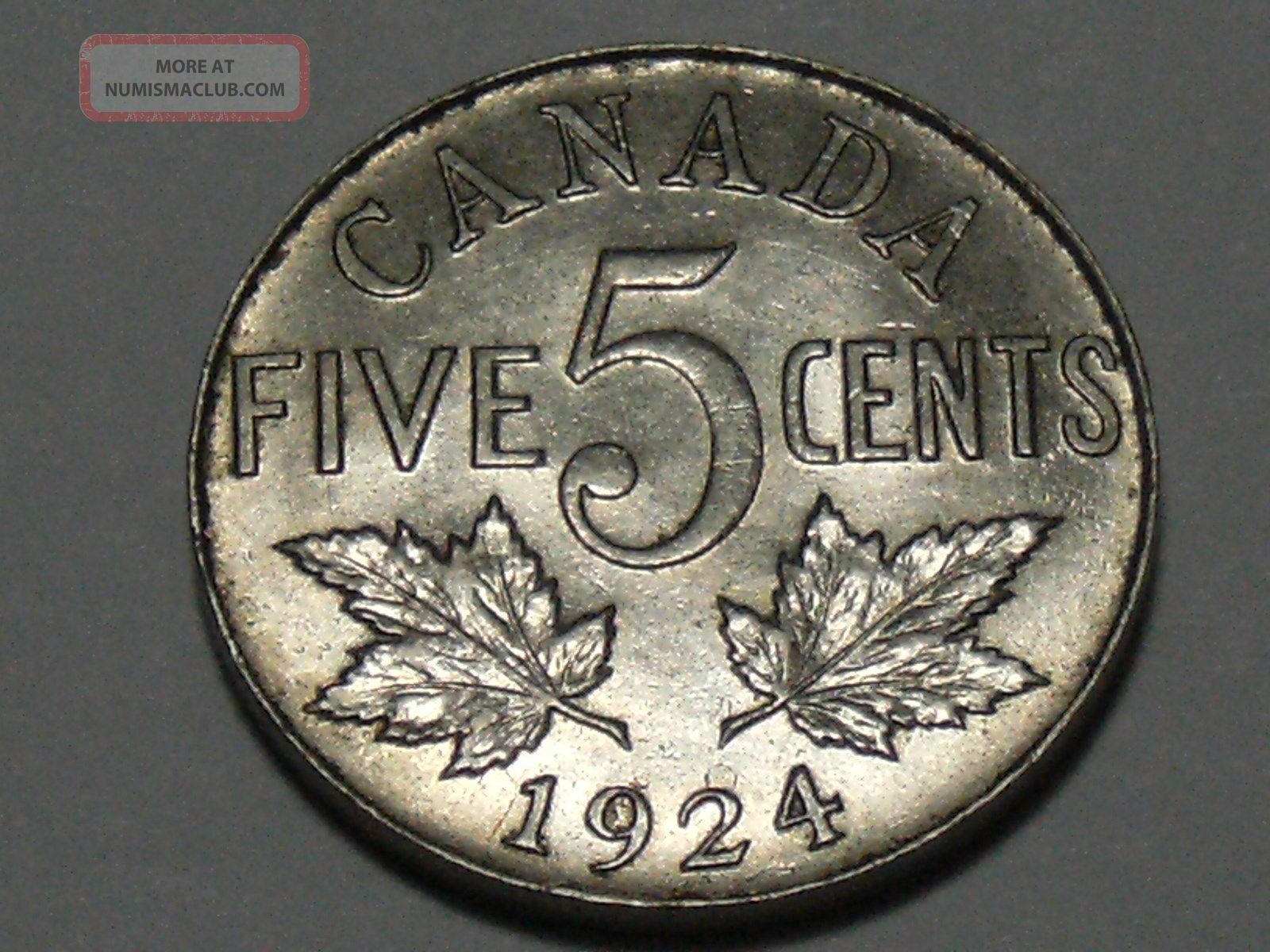 1924 Canadian Nickel (au++ - Bu) 6170a Coins: Canada photo