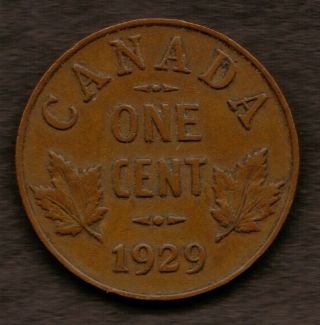 1929 Canada One Cent Penny 1¢ George V. .  Ab210 photo
