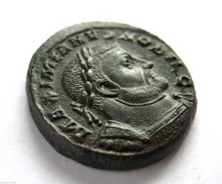 Scarce 308 A.  D British Found Maximinus Daia Roman Ae Bronze As Coin.  Treveri photo
