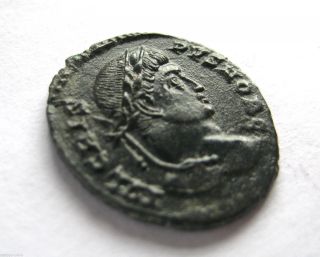 317 A.  D British Found Emperor Crispus Roman Period Ae 3 Bronze Coin.  Vf Grade photo
