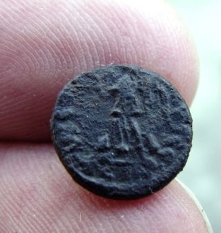 Ancient Roman Bronze Coin.  Theodosius I 379 - 395 Ad.  Constantinople photo
