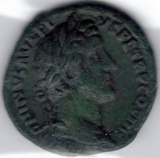 Tmm Roman Imperial As Antoninus Pius 138 - 61ad Ef 27mm Bronze/nice Detail photo