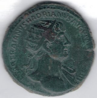 Tmm Roman Imperial Dupondius Hadrian 117 - 38ad Gvf 27mm Bronze/nice Detail photo