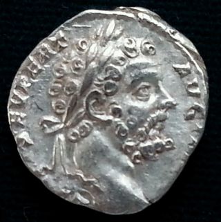 Roman Silver Denarius Of Septimus Severus 193 - 211 Ad photo