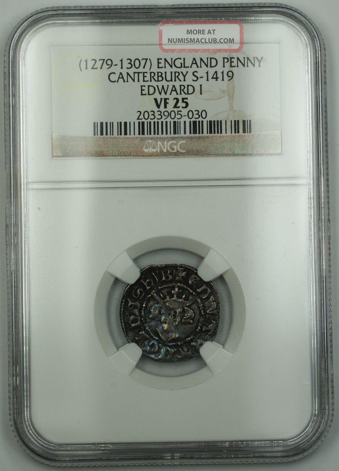 1279 - 1307 England Long Cross Penny Canterbury Coin S - 1419 Edward I Ngc Vf - 25 Akr Coins: Medieval photo