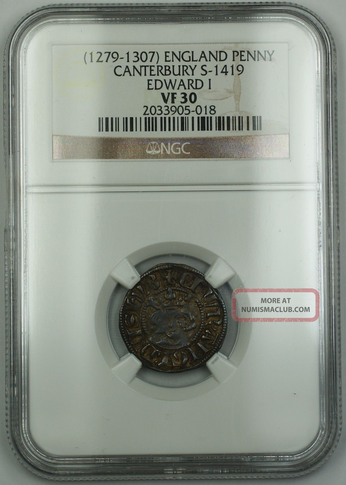1279 - 1307 England Long Cross Penny Coin Canterbury S - 1419 Edward I Ngc Vf - 30 Akr Coins: Medieval photo