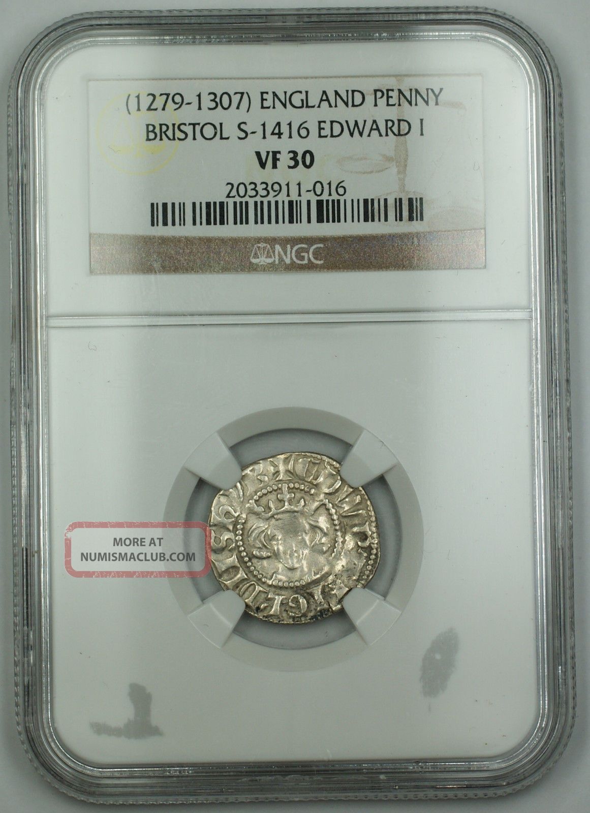 1279 - 1307 England Penny Silver Coin Bristol S - 1416 Edward I Ngc Vf - 30 Bright Akr Coins: Medieval photo