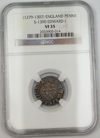 1279 - 1307 England Long Cross Penny Coin S - 1390 Edward I Ngc Vf - 35 Akr photo