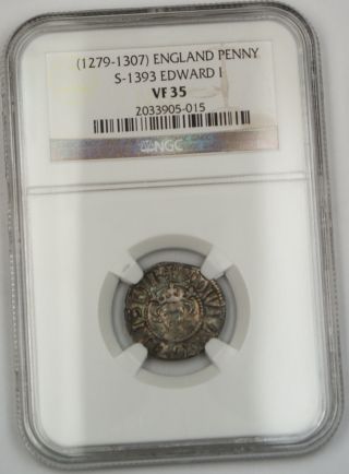 1279 - 1307 England Long Cross Penny Coin S - 1393 Edward I Ngc Vf - 35 Akr photo