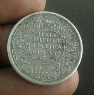 British India 1/2 Rupee King George Vi 1938 ' Bombay ' L@@k photo
