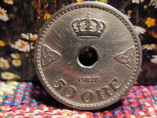 Norway 1928 - 50 Ore Coin 