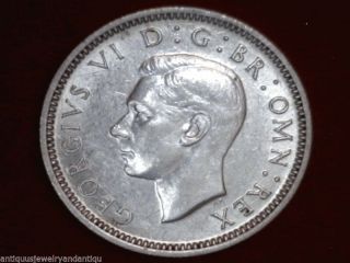 1944 Great Britain 6 Pence 6p,  Silver,  W/ Bright Unc+ Luster,  Km 852 Buy Now L@@k photo