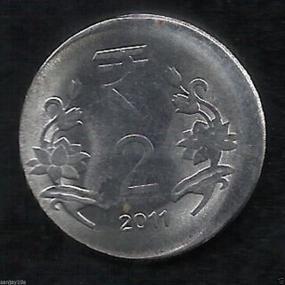 India Massive Die Shift Print Error 2011 Coin Rs.  2 Rupees Rare To Find photo