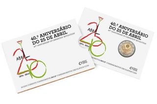 Portugal 2 Euro Cc Coin 2014 - 40th Anniversary Carnation Revolution - Proof photo