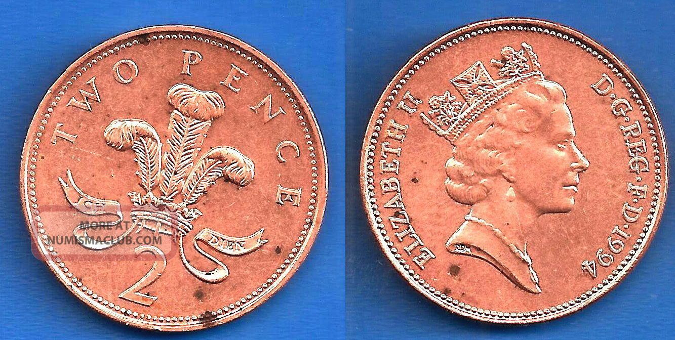 2 pence 1994 valore