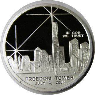 Elf Northern Marianas Islands 1 Dollar 2004 World Trade Center Silver Clad photo