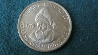 Turkish Coin 1978 Mevlana 200 Lira Silver photo