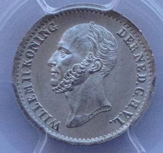 10 Cents 1848 Pcgs Ms66 Netherlands Willem Ii photo