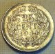 1944 P Netherlands - 25 Cents - Au - Bu Wwii Acorn Issue Silver Europe photo 1