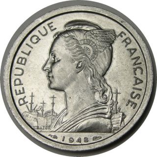 Elf Reunion French 2 Francs 1948 Aluminum photo