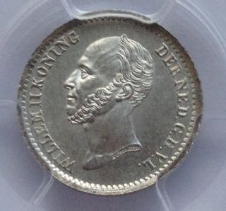 10 Cents 1849 Dot Pcgs Ms66 Netherlands Willem Ii photo