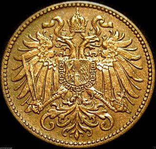 Rare - Austria - Austro - Hungarian Empire 1897 2 Heller Coin - Great Coin photo