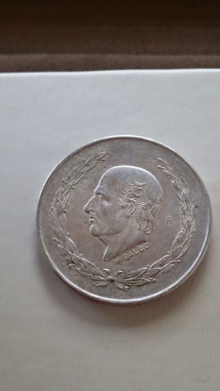 1953 Mexico Cinco Pesos Silver Coin photo