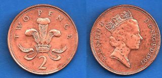 Great Britain 2 Pence 1997 United Kingdom Uk Queen Pences Paypal Skrill photo