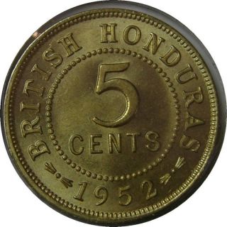 Elf British Honduras 5 Cents 1952 George Vi photo