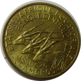 Elf Equatorial African States 5 Francs 1970 Giant Eland photo