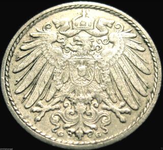 ♡ Germany - German Empire - German 1910g 5 Pfennig Coin - Xrare 100+ Years Old photo