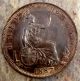 1887 Half Penny Victoria Detail Color And Lightly Toned UK (Great Britain) photo 1