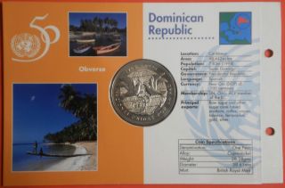 1995 Dominican 1 Peso Bu Dominicana Dominikanische Dominicaine Domenicana photo