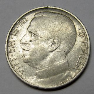 Italy 50 Centesimi Coin 1919 R Km 61.  2 Reeded Edge Lions R photo