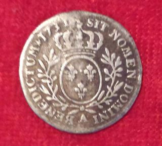 France French Silver Coin 1/10 Ecu Louis Xv Era Dated 1731 A photo