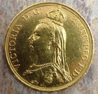 Rare 1887 2 Pound Gold Coin Queen Victoria.  9170 Gold.  515 Oz Priced To Sell photo