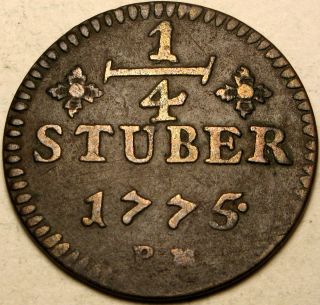 Julich - Berg (german State) 1/4 Stuber 1775 Pm - Copper - Karl Theodor photo