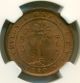 Ceylon 1870 Cent Ms62 Rb Ngc Asia photo 2