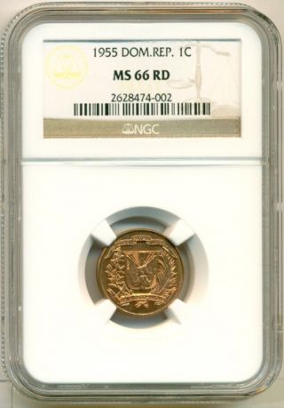 Dominican Republic 1955 Centavo Ms66 Red Ngc photo