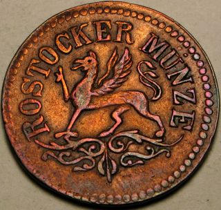 Rostock (german City) 3 Pfennig 1862 Hk - Copper photo