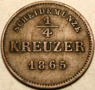 Schwarzburg - Rudolstadt (german) 1/4 Kreuzer 1865 - Copper - Friedrich Gunther photo