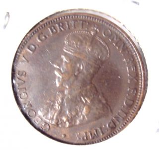 1912 1/2 One Half Penny Australian Bronze Coin King George V Ef photo