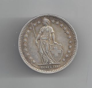 1944 B Switzerland 2 Franc Coin,  World War 2 Issue photo