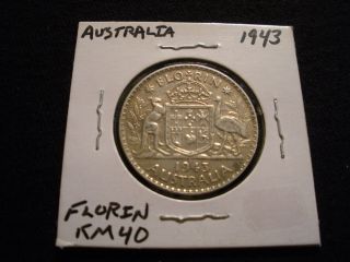 Australia 1943 Florin.  925 Silver Coin photo
